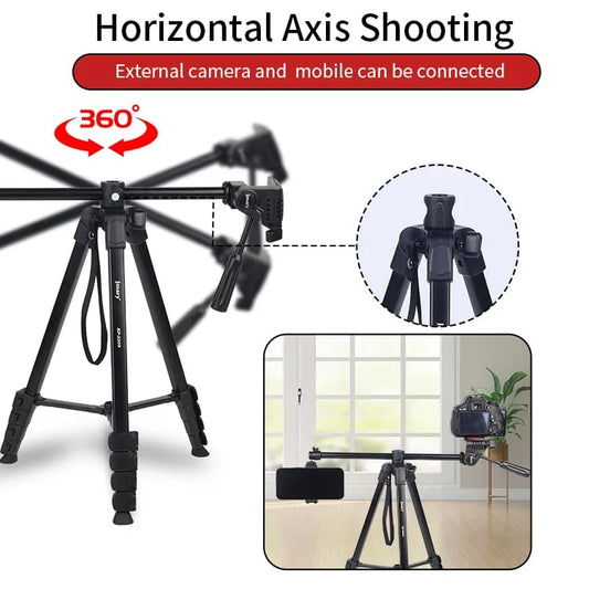 Jamary Tripod KP-2209 | Professional Camera & Mobile Tripod | Adjustable 170cm Height | 3-Way Pan Head | Quick Release Mount | Portable Carry Bag | Premium Black