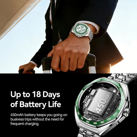 Joyroom JR-FV2 Pro Smart Watch | Green | BT Calling | Amoled | Stainless Steel