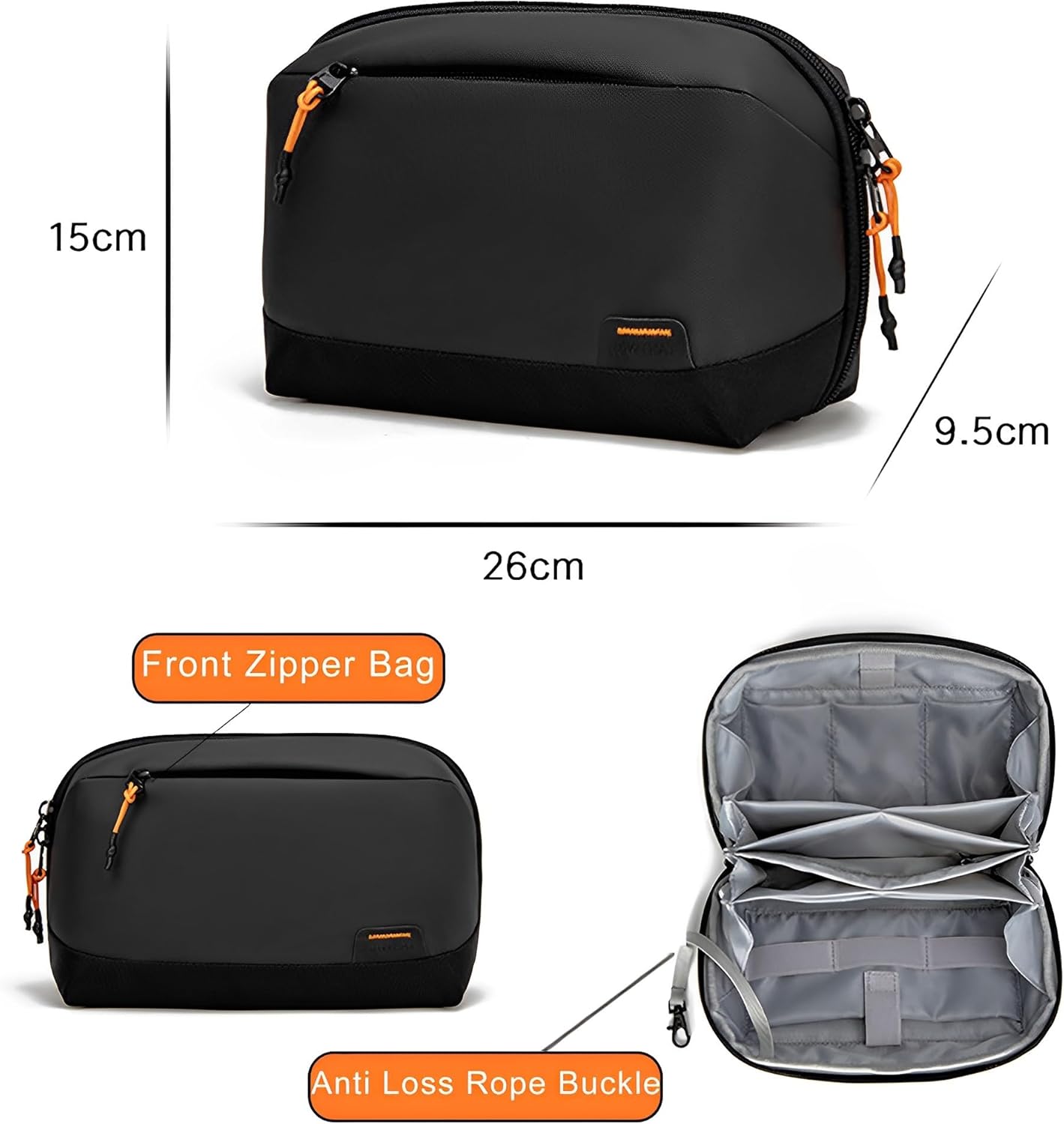 Tech Storage Bag | 23 Multi-Purpose Pockets | 180° Opening, Water Repellent, Heavy Duty, Business & Travel
