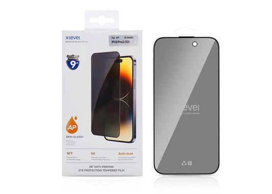 Xlevel Privacy Glass Screen Protector- Full cover Tempered Compatible with iPhone