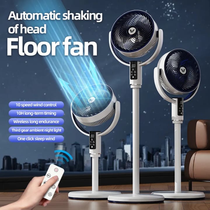 CirculAir 25m 20dB 908CFM High Airflow Floor Fan DC 9 Speed Motor 4 Modes Remote Control Floor Fan