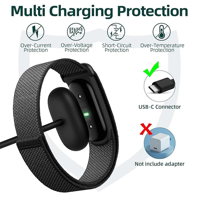 Google Fitbit air C-Type Charger, 3.3ft 1m Replacement Cable, Fast Charging Speed, Premium Copper Wire
