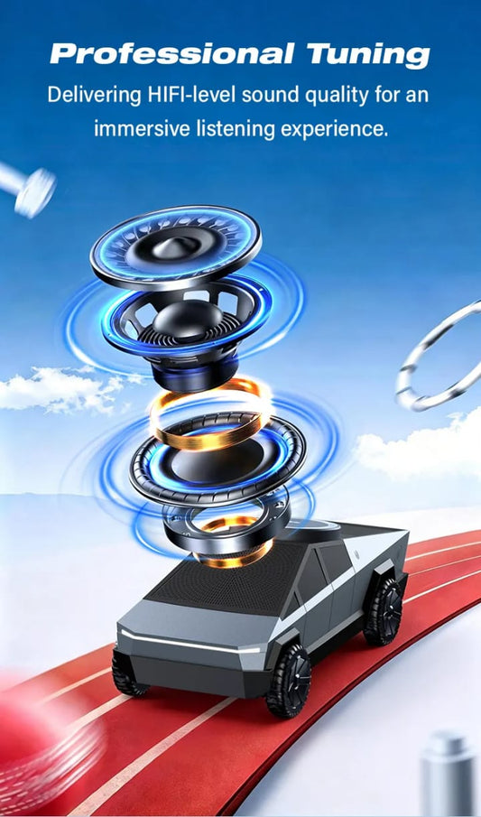 3-in-1 Magnetic Wireless Charging Station 25W with Bluetooth Speaker – Cybertruck Design