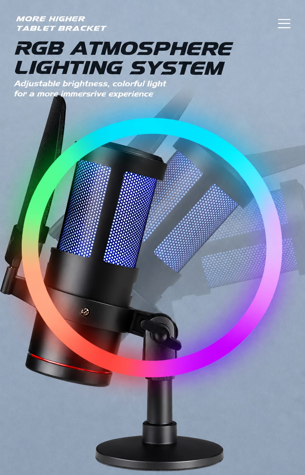 RGB Recording Condenser Microphone kit Used for Computer mobile phone