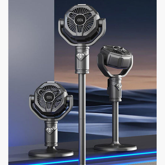 Tech Floor Fan | Remote Control | Inbuilt Light | Adjustable Height, 10 Speed Settings, LED Light & Long Battery Life