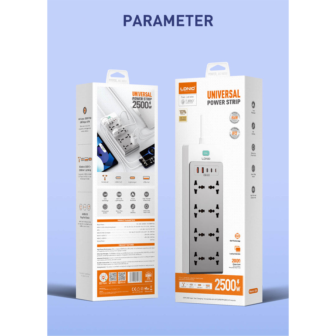 65W GaN 13in1 Super Power Hub | 13-in-1 Multi-function power strip