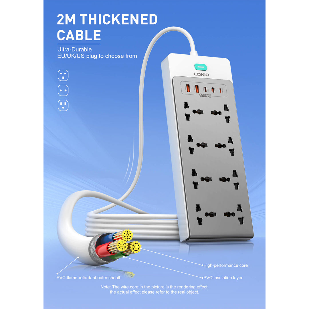 65W GaN 13in1 Super Power Hub | 13-in-1 Multi-function power strip