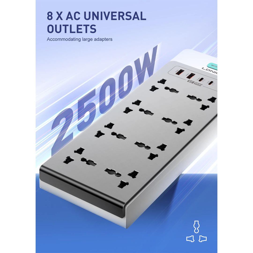 65W GaN 13in1 Super Power Hub | 13-in-1 Multi-function power strip