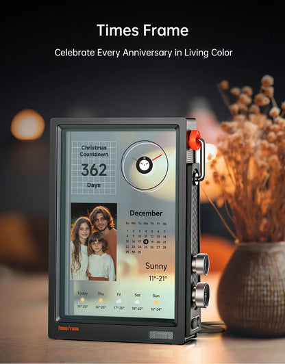 Divoom Times Frame | Transparent IPS Digital Picture Frame | WiFi Smart Display | 64GB Storage | Custom Clocks, Weather, Finance & Pixel Art | Premium Home Decor