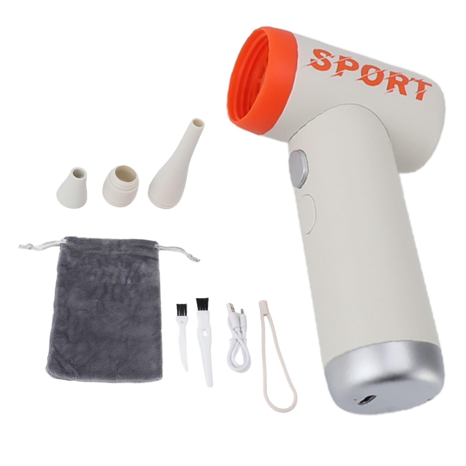 Sport One Touch Cool High-Speed Fan | Turbo Airflow | One-Touch Control | Silent Motor | Adjustable Tilt | Portable Desk & Room Fan | White & Blue