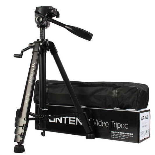 Yunteng VCT-690 Professional Tripod | Aluminum Camera & Mobile Tripod | 3-Way Pan Head | Adjustable 170cm Height | Quick Release Plate | Premium Black