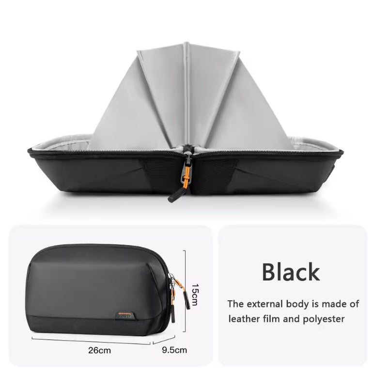 Tech Storage Bag | 23 Multi-Purpose Pockets | 180° Opening, Water Repellent, Heavy Duty, Business & Travel