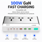 LDNIO 10-in-1 GaN Desktop Power Strip 2500W with 100W PD Fast Charging, 3 Universal AC Outlets, 7 USB Ports (4 USB-C + 3 USB-A), Surge Protection & Master Switch