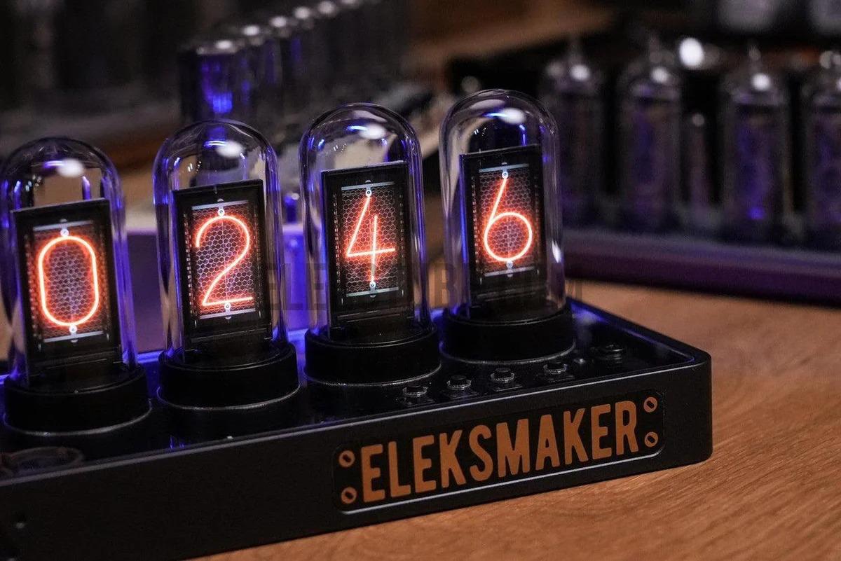 Tube Clock | Eleks IPS Digital Retro Clock | Customizable Nixie-Inspired Display | Type-C Powered | Multi-Face IPS Screens | Premium Black