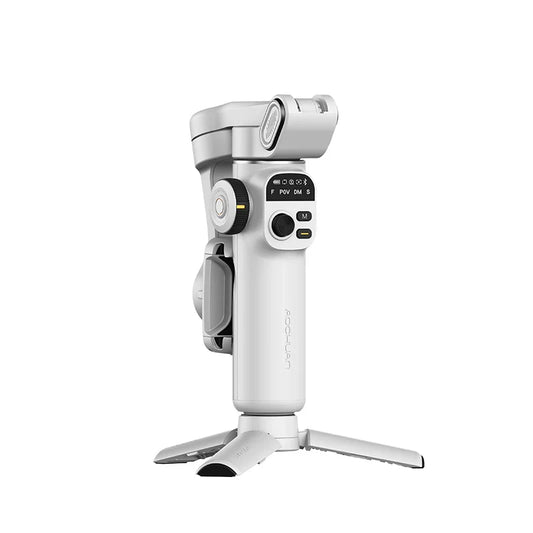 Smart Gimbal Stabilizer for MOBILE,Face,Body & ObjectTracking, Built-in 20cm Extension Rod, 3-axis Handheld Smartphone Gimbal, with OLED Display,White