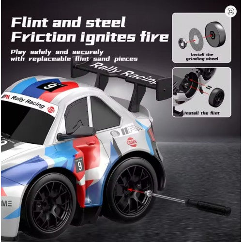High Speed RC Drift Car with Spark Effect | With LED Lights & Replaceable Drift Tyres for Kids