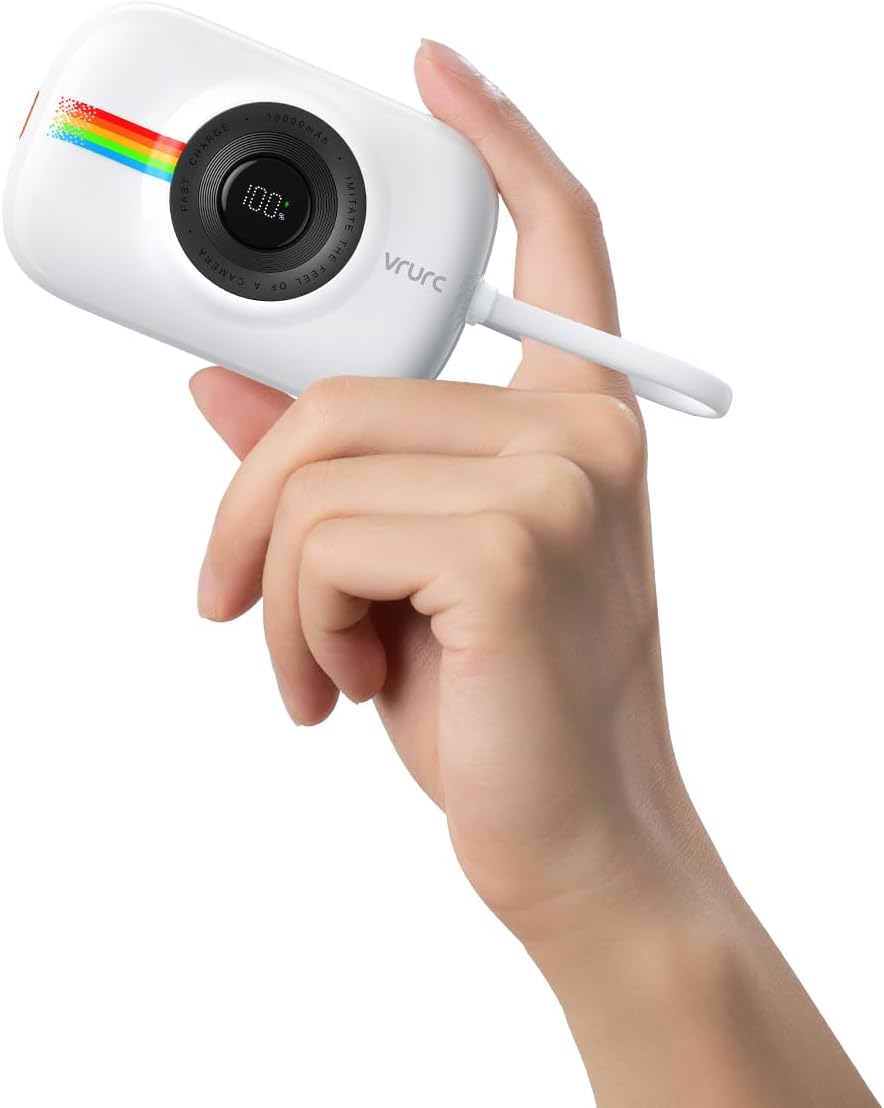 Camera like Power Bank | 10000mAh | InBuilt Dual Cables PowerBank