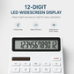 KACO 12-Digit Photoelectric Calculator – Dual Power Solar & Battery Calculator with Large LCD Display | Office, School & Home Calculator