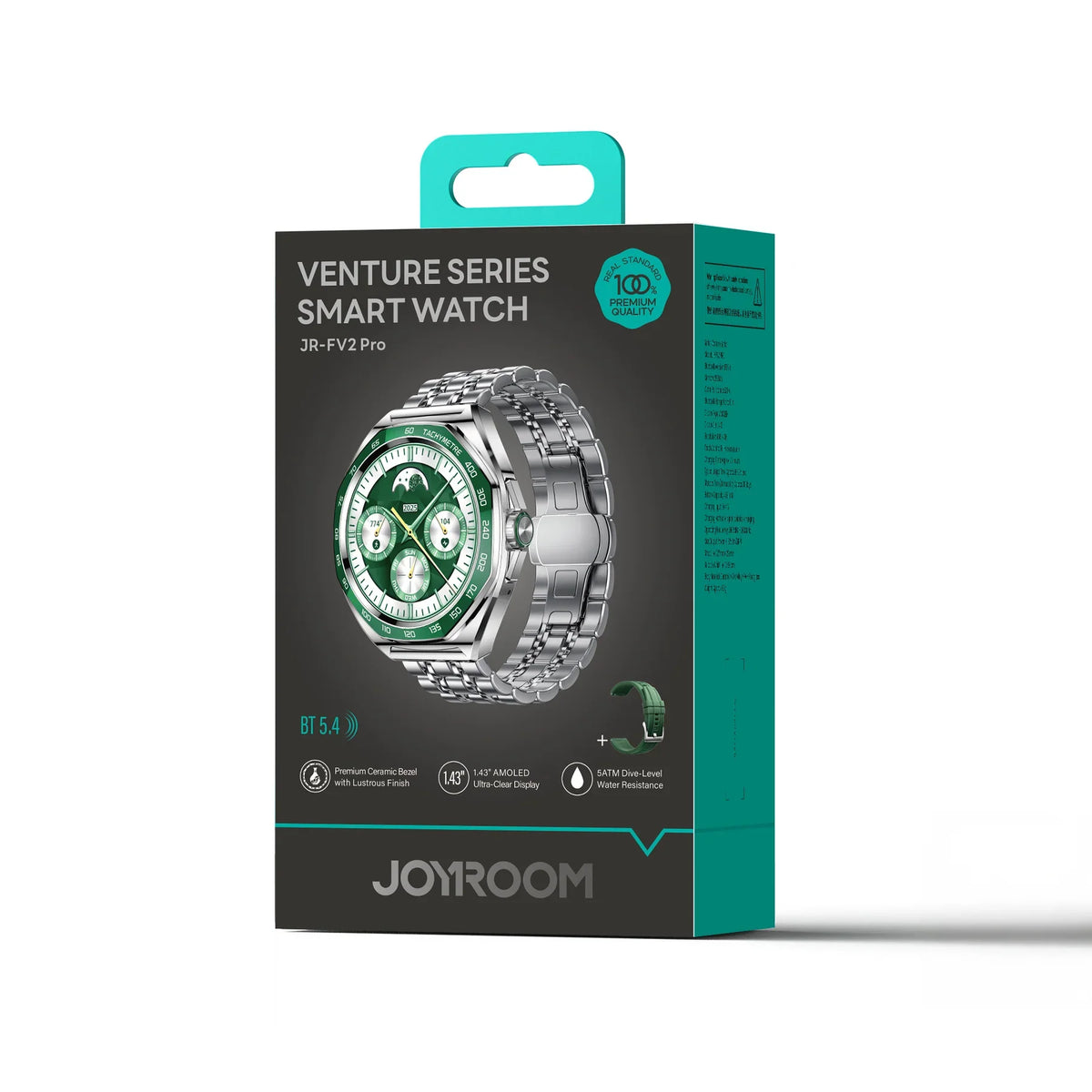 Joyroom JR-FV2 Pro Smart Watch | Green | BT Calling | Amoled | Stainless Steel