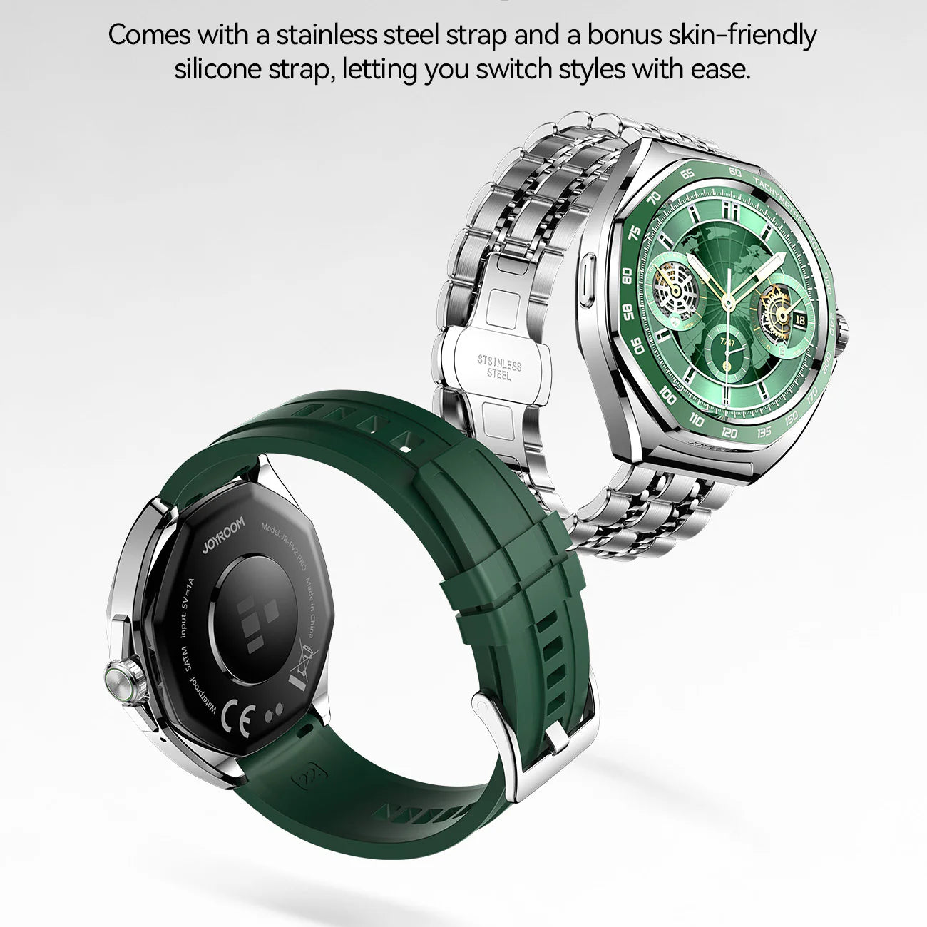 Joyroom JR-FV2 Pro Smart Watch | Green | BT Calling | Amoled | Stainless Steel