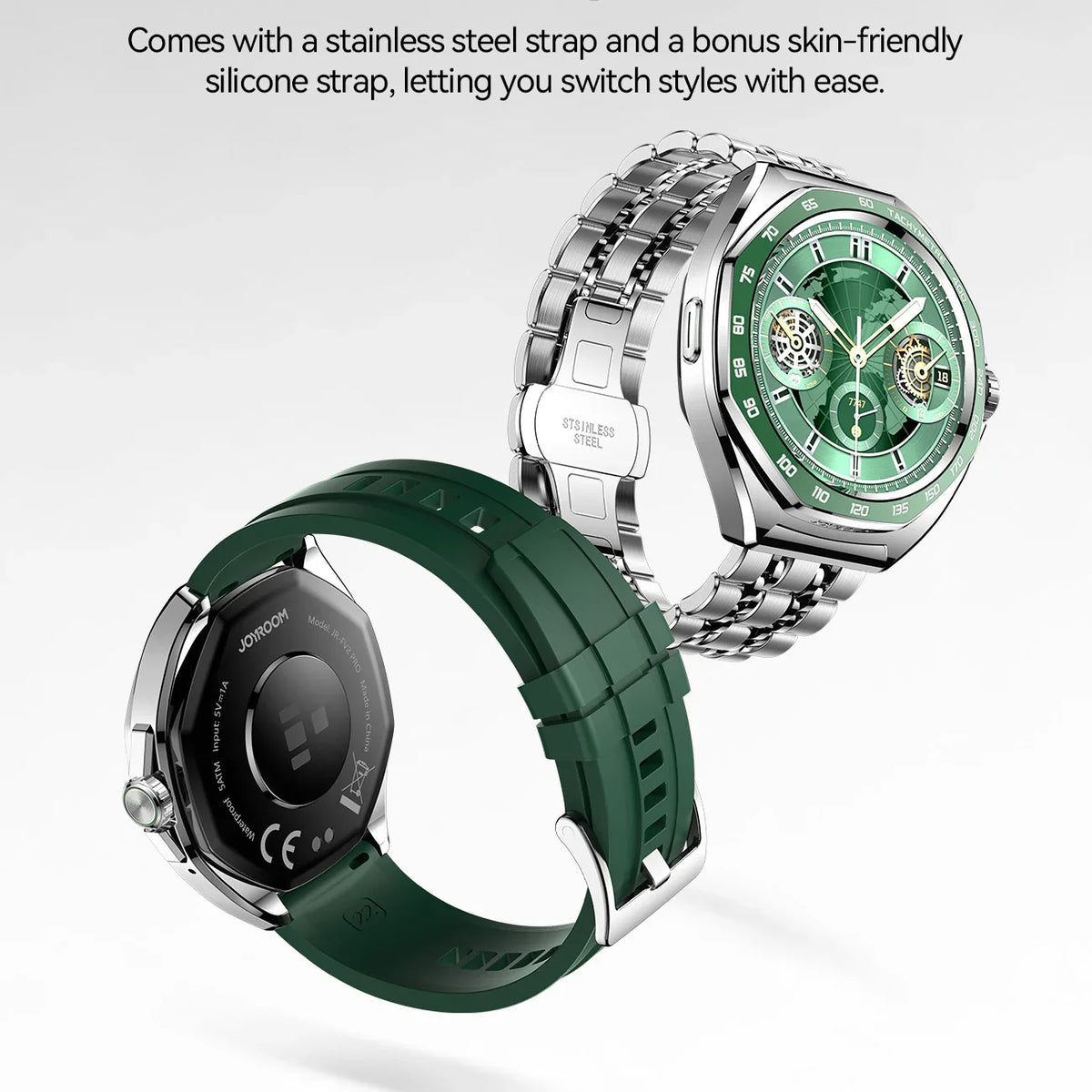 Joyroom JR-FV2 Pro Smart Watch | Green | BT Calling | Amoled | Stainless Steel