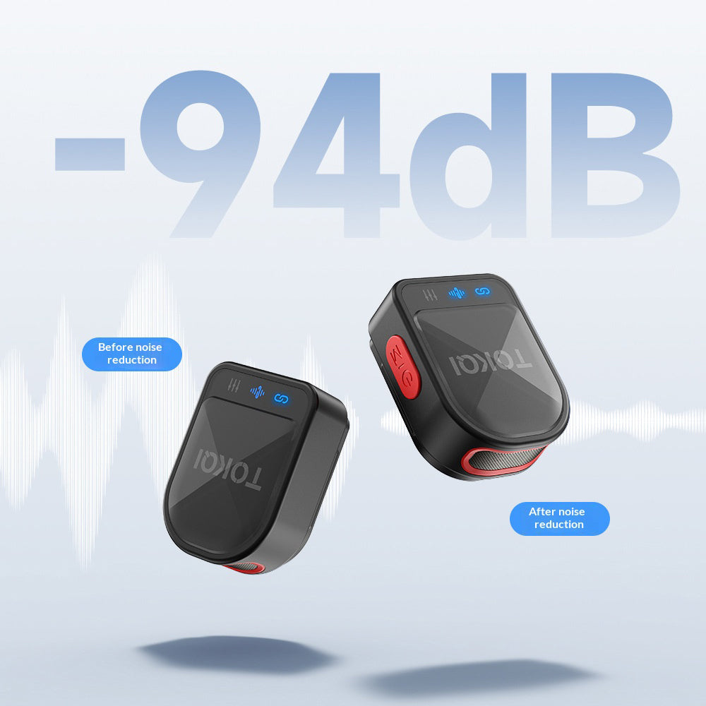 Compact Wireless Microphone | Noise cancellation | 2 Mic with Charging Case
