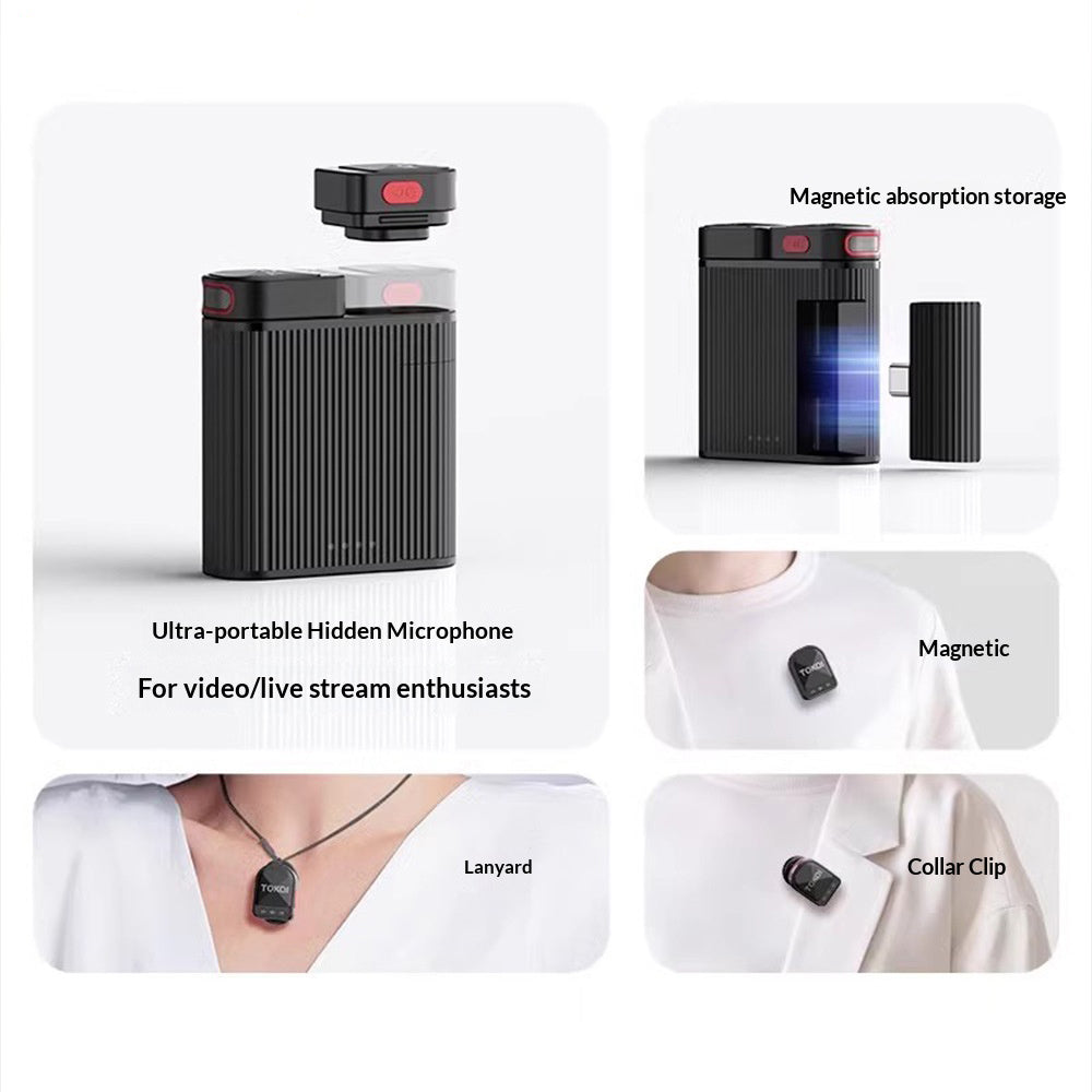Compact Wireless Microphone | Noise cancellation | 2 Mic with Charging Case