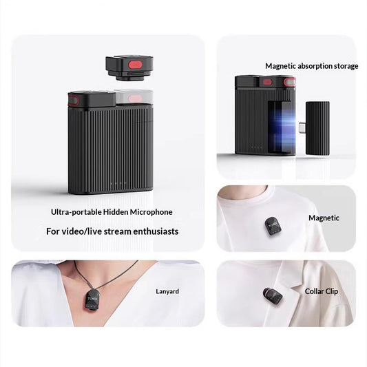 Compact Wireless Microphone | Noise cancellation | 2 Mic with Charging Case