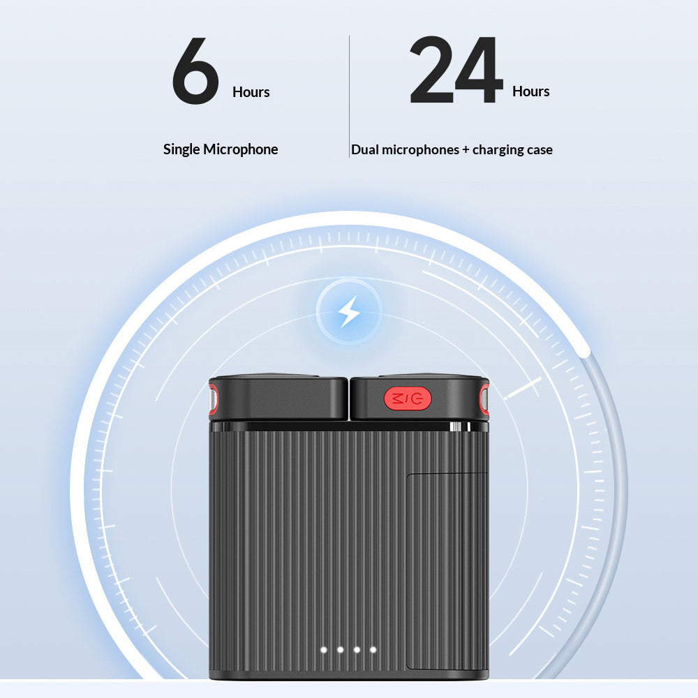 Compact Wireless Microphone | Noise cancellation | 2 Mic with Charging Case