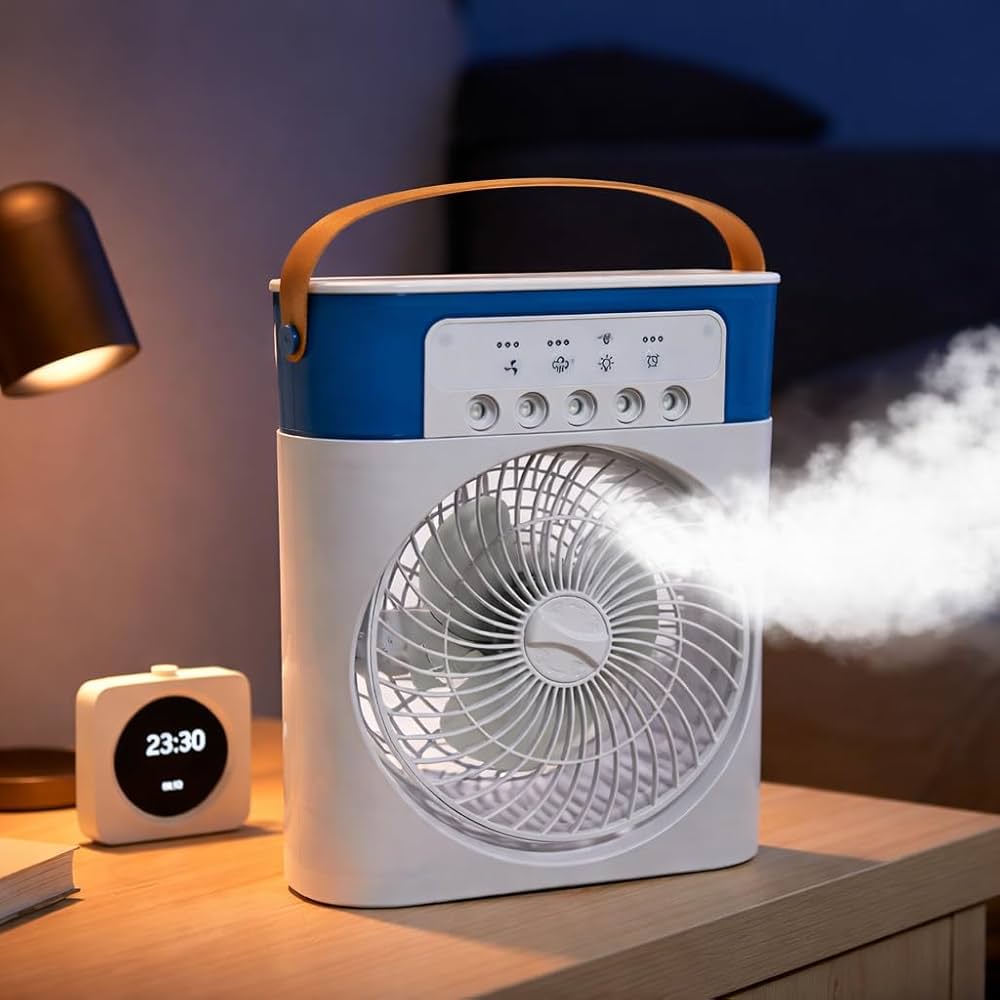 Portable Mist Cooler Fan | with Water Spray | Desk, Home & Office