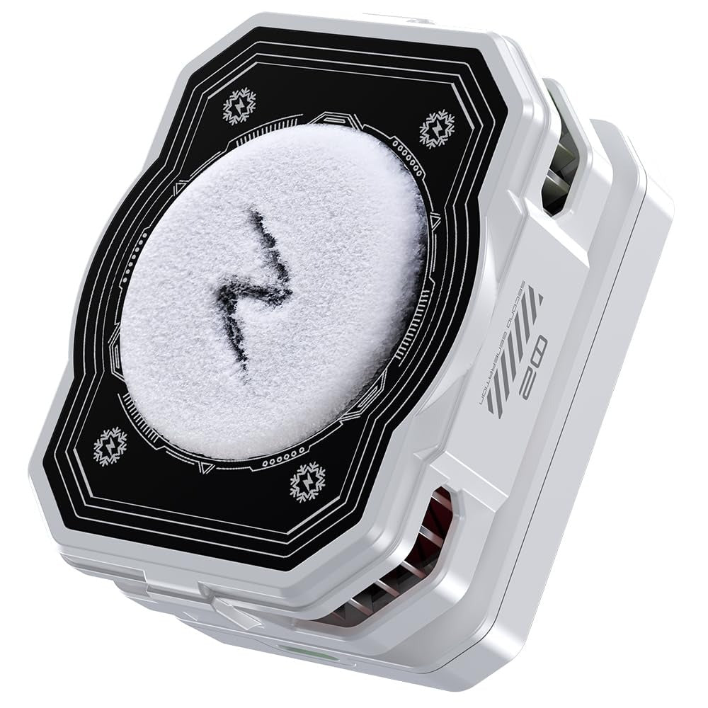 Magnetic Phone Cooler | Ultra-Fast Cooling Fan | RGB Lights | Silent Operation | USB Type-C Powered | Compatible with iPhone & Android | Premium White
