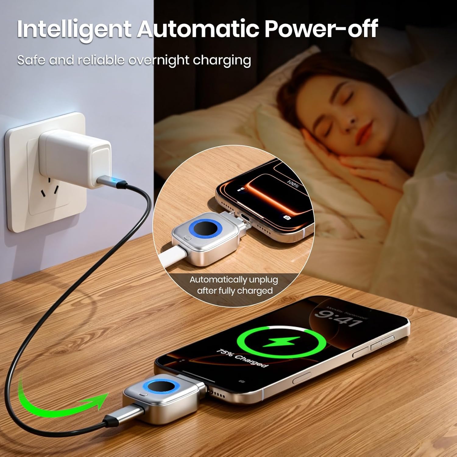 Auto Disconnect Adapter | 140W Fast Charging | Supports All type C Devices | Auto Stop