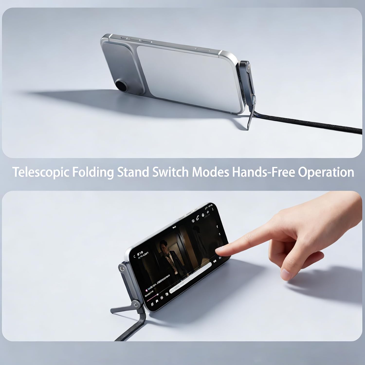 240W USB-C Braided Stand Cable | 1.5M Fast Charging Cable with Built-In Cable Organizer, Metal Connectors & Tangle-Free Design