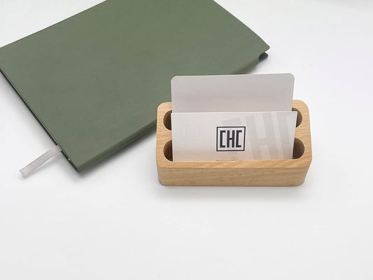 Wooden Card Holder with 2 Slots | Perfect for Your Office Desk