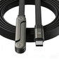 240W USB-C Braided Stand Cable | 1.5M Fast Charging Cable with Built-In Cable Organizer, Metal Connectors & Tangle-Free Design