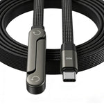 240W USB-C Braided Stand Cable | 1.5M Fast Charging Cable with Built-In Cable Organizer, Metal Connectors & Tangle-Free Design