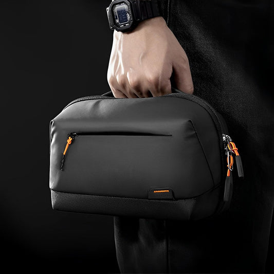 Tech Storage Bag | 23 Multi-Purpose Pockets | 180° Opening, Water Repellent, Heavy Duty, Business & Travel