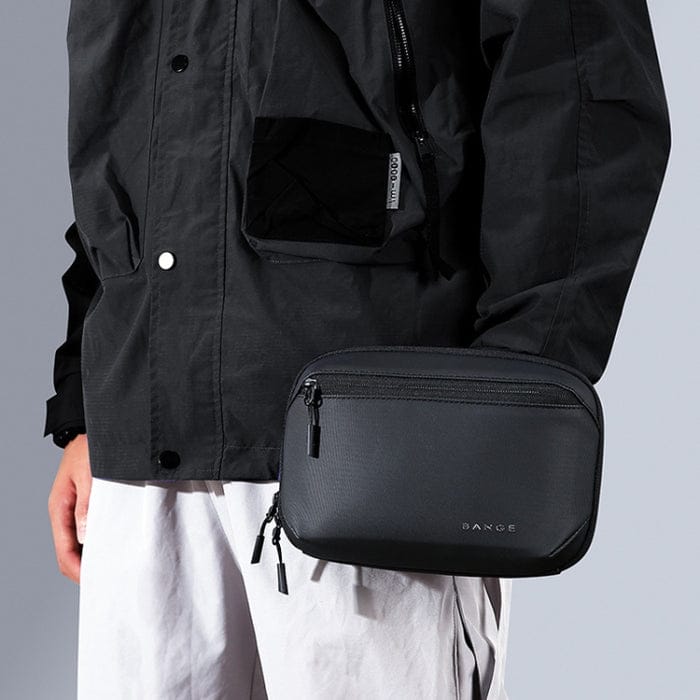 Bange Accessories Bag | Waterproof Travel Organizer | Multi-Compartment Tech Pouch for Cables, Chargers & Gadgets | Shockproof Storage Case | Premium Black