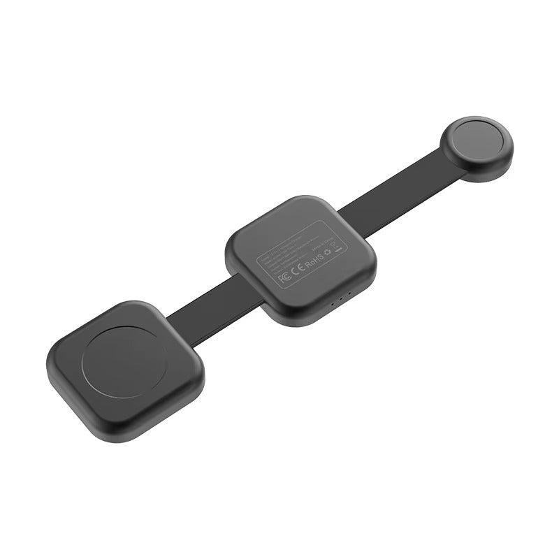 3-in-1 Foldable Wireless Charger Qi2 | 15W Magnetic Fast Charging Station | Portable Mini Travel Charger | For iPhone, Apple Watch & AirPods | Compact Black Charging Dock