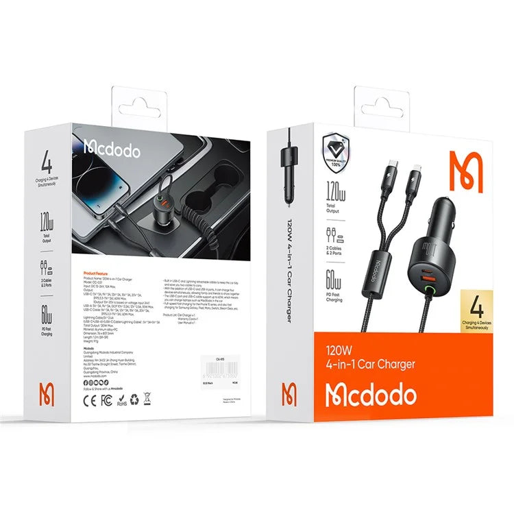 Mcdodo 120W 4 in 1 Car Charger | Superfast Charge