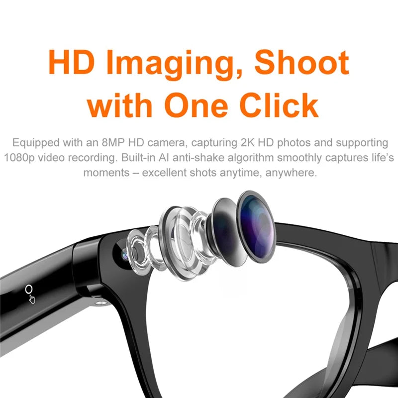 AI Smart Glasses with Camera | Video Recording | Photo Capture