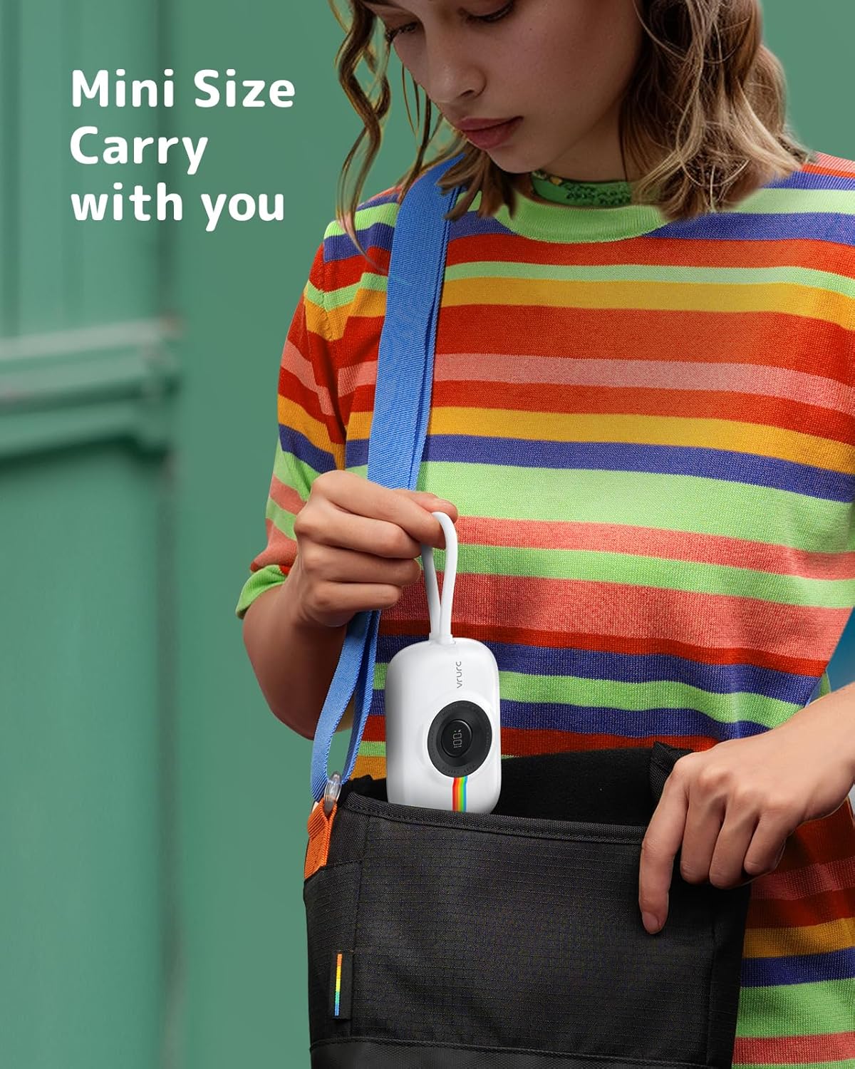 Camera like Power Bank | 10000mAh | InBuilt Dual Cables PowerBank