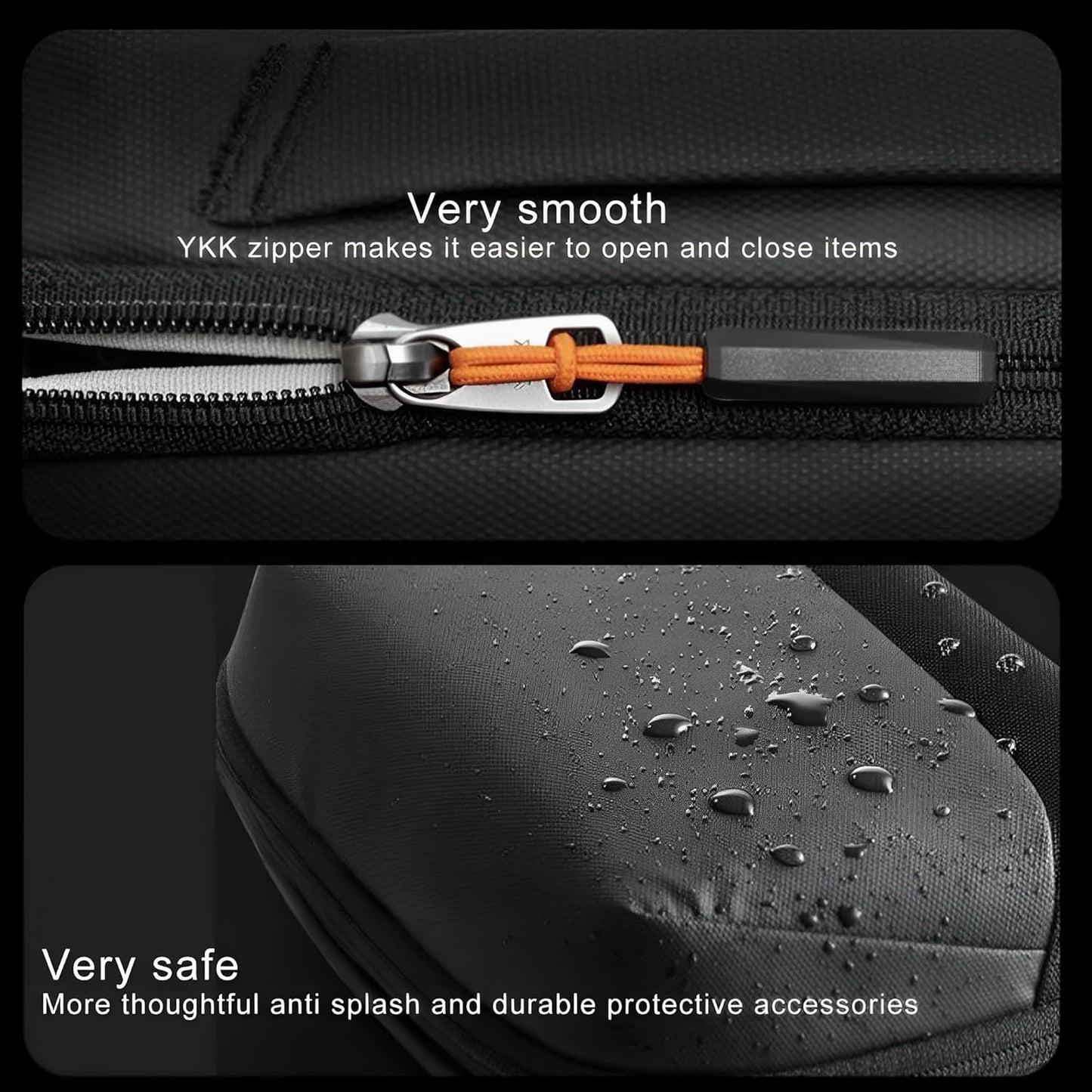 Tech Storage Bag | 23 Multi-Purpose Pockets | 180° Opening, Water Repellent, Heavy Duty, Business & Travel