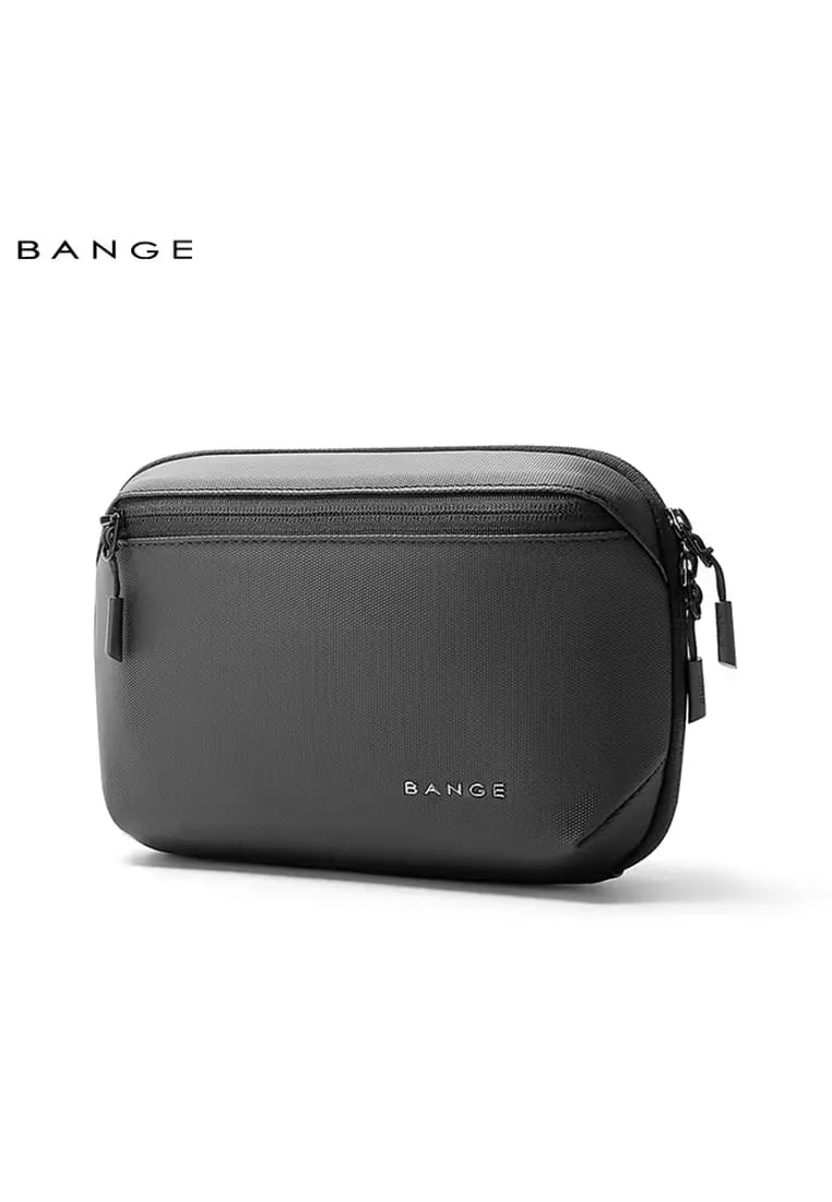 Bange Accessories Bag | Waterproof Travel Organizer | Multi-Compartment Tech Pouch for Cables, Chargers & Gadgets | Shockproof Storage Case | Premium Black