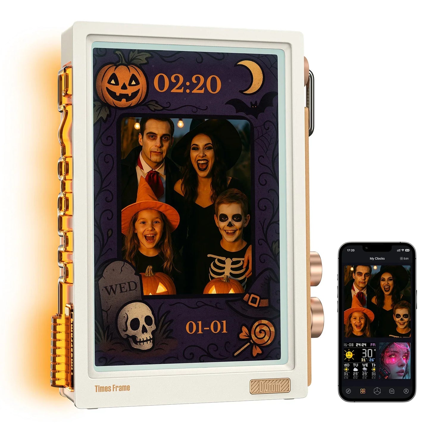 Divoom Times Frame | Transparent IPS Digital Picture Frame | WiFi Smart Display | 64GB Storage | Custom Clocks, Weather, Finance & Pixel Art | Premium Home Decor