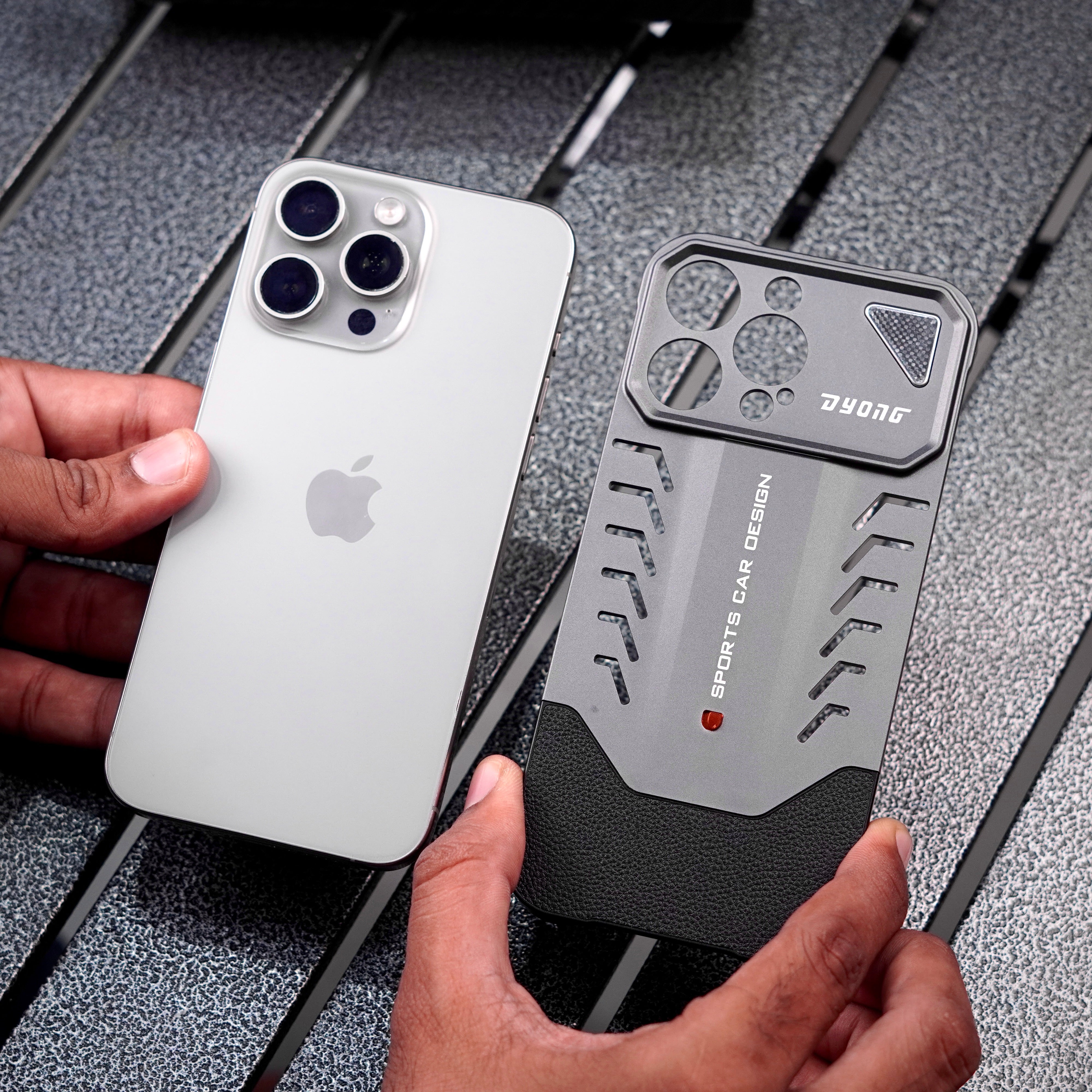 Luxury Sports Car Metal Leather Case | Hybrid Slim Frameless Heat Dissipation Phone Case