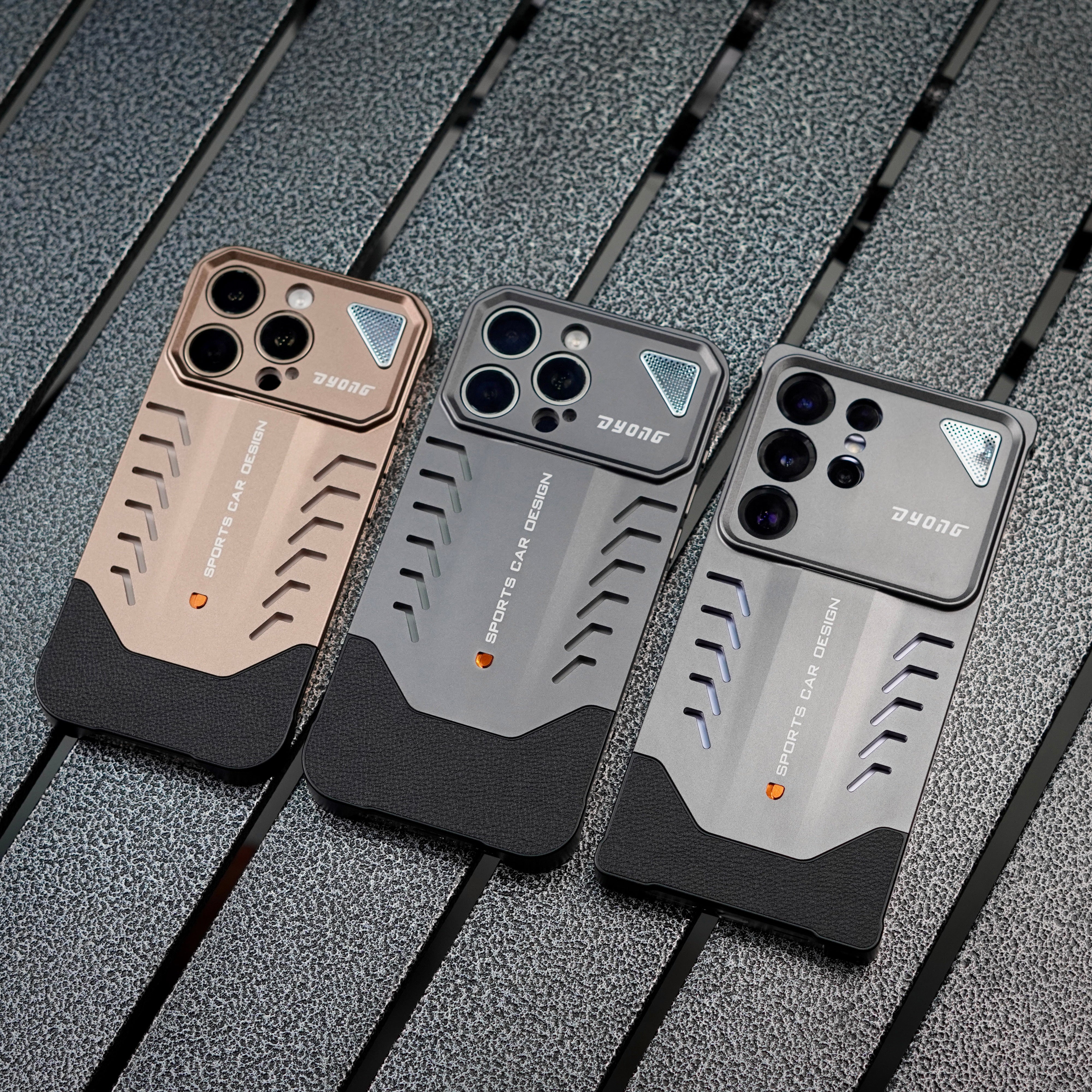 Luxury Sports Car Metal Leather Case | Hybrid Slim Frameless Heat Dissipation Phone Case