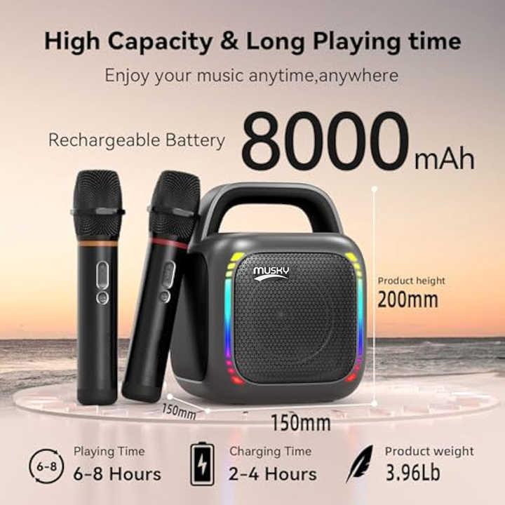 MUSKY MS6K Portable Bluetooth Speaker | 50W RGB Outdoor Speaker