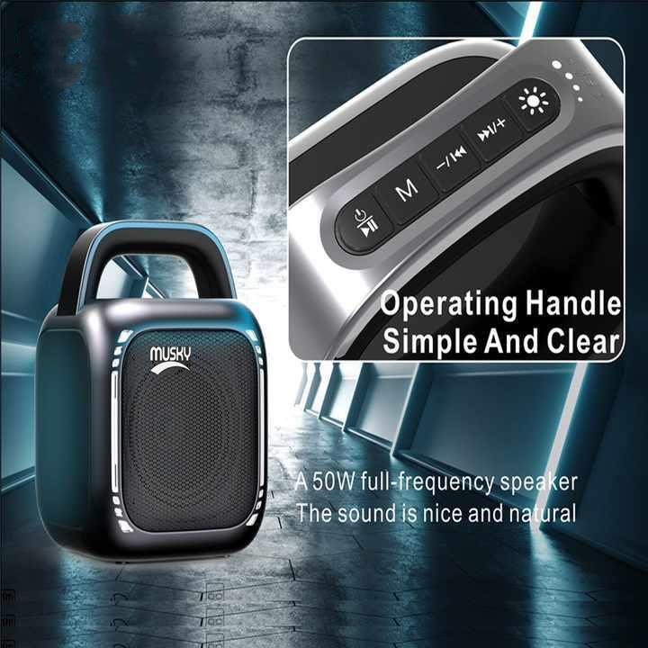 Musky Portable RGB 50W Bluetooth Speaker | Powerfull Bass | Hifi 3D Surround Sound