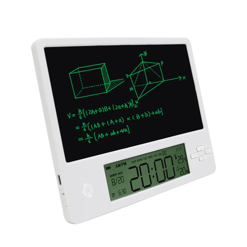 9 Inch LCD Writing Tablet with Clock | Temperature Humidity Display